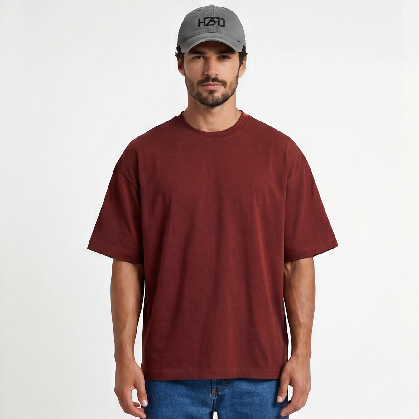 HZRD Oversized Tee - Wine Red